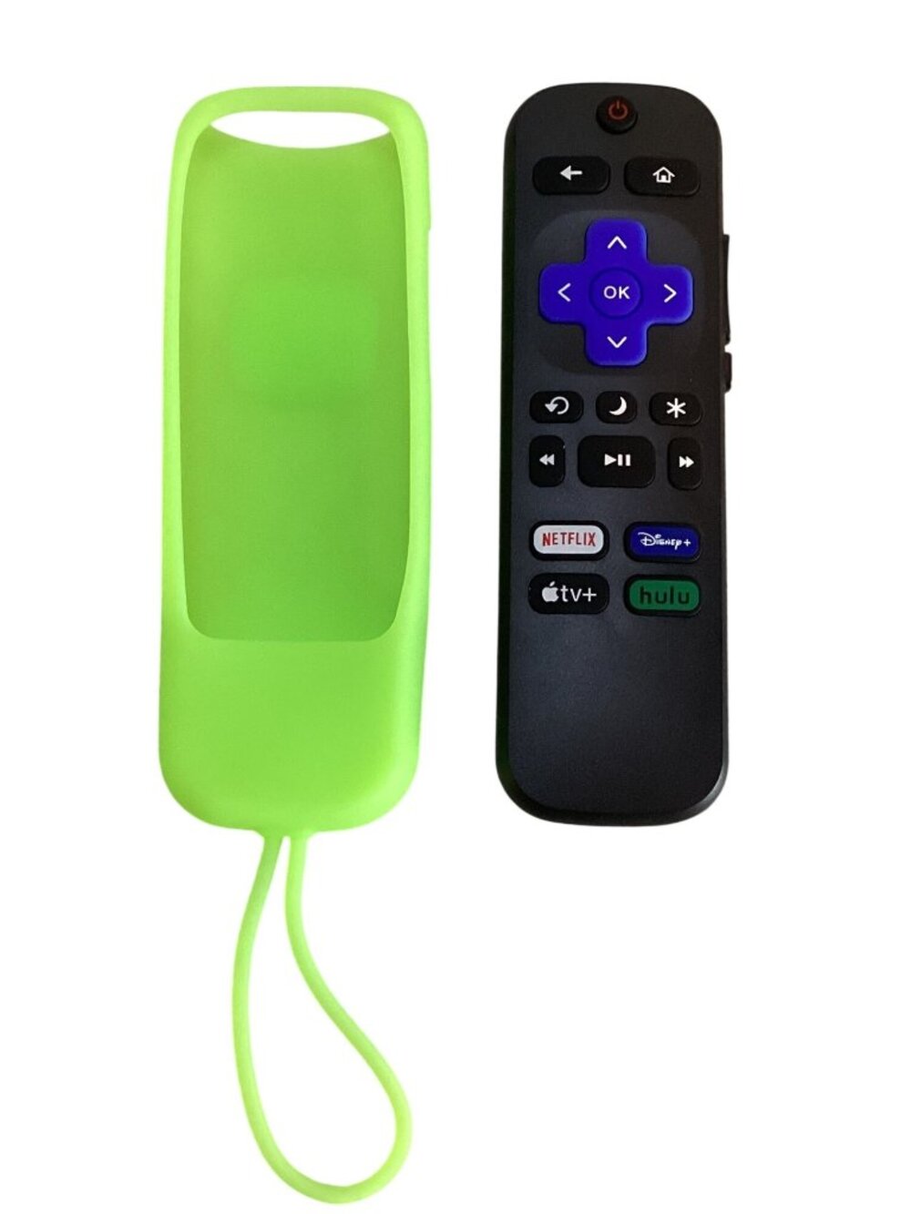 TV Remote Control For Roku TVs with Glow N Dark Silicone Cover Combo NEW